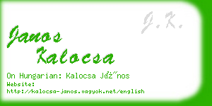 janos kalocsa business card